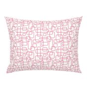 Rounded Rectangle - Pink on White