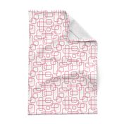 Rounded Rectangle - Pink on White