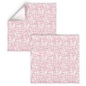 Rounded Rectangle - Pink on White