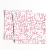 Rounded Rectangle - Pink on White