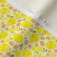 Strawberry Lemon Pattern Yellow -Smallest Print