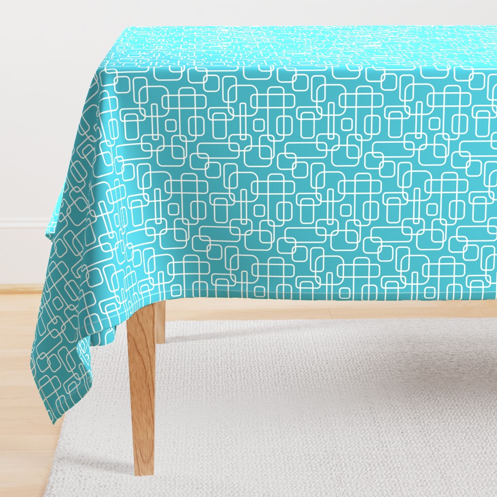Rounded Rectangle - white on turquoise