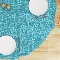 Rounded Rectangle - white on turquoise