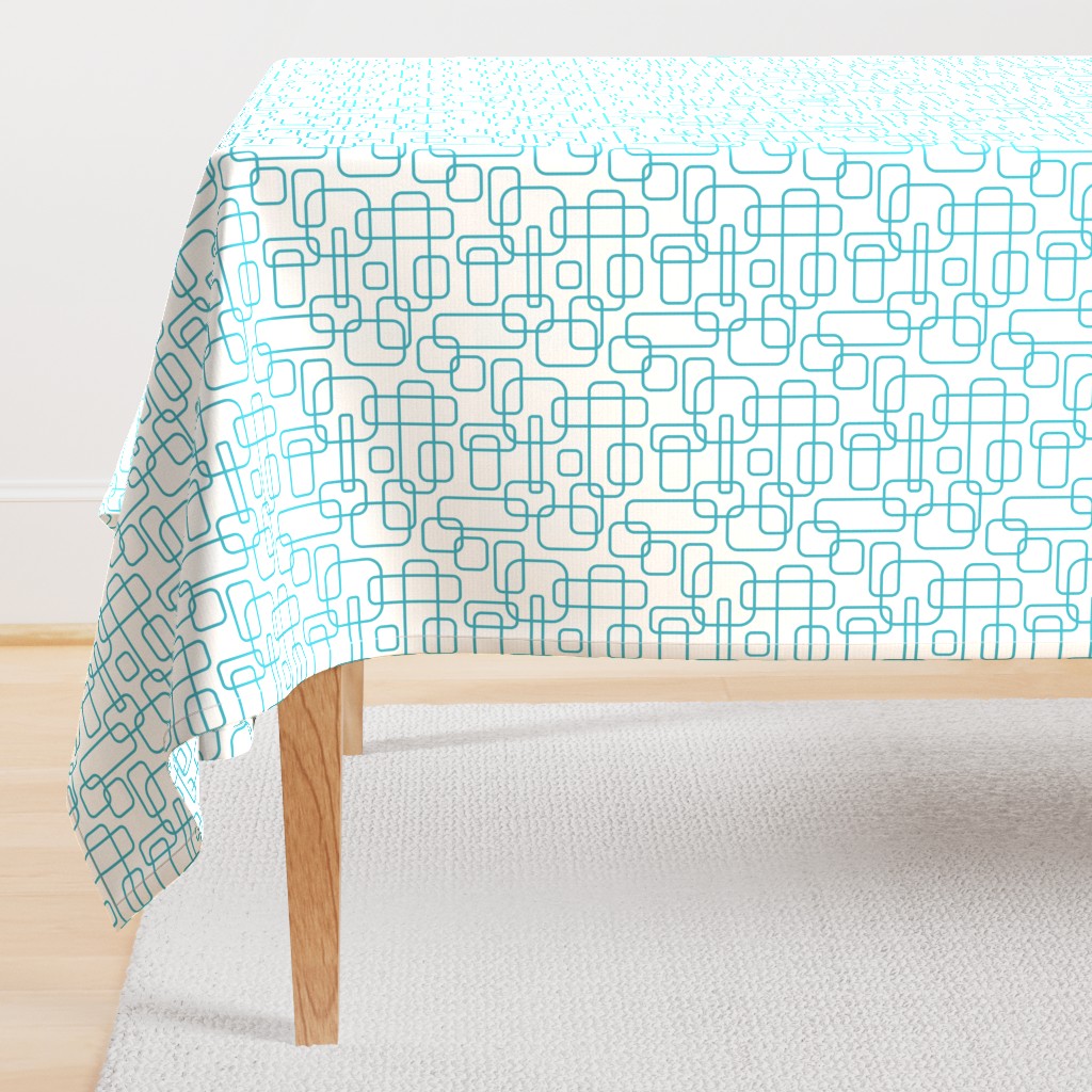 Rounded Rectangles - turquoise on white