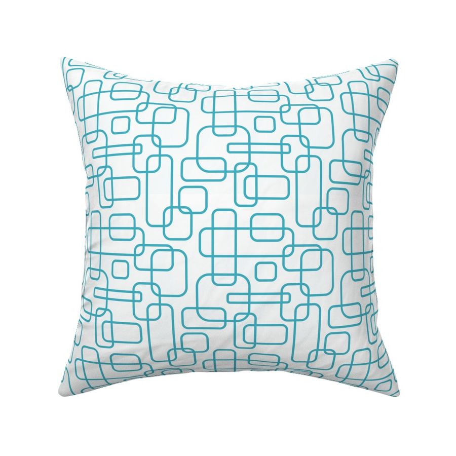 Rounded Rectangles - turquoise on white