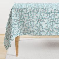 Rounded Rectangles - turquoise on white