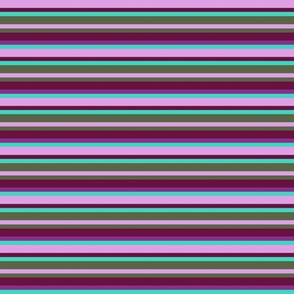 BNS2 -  Narrow Variegated Crosswise Stripes in Olive Green - Lilac - Burgundy - Purple