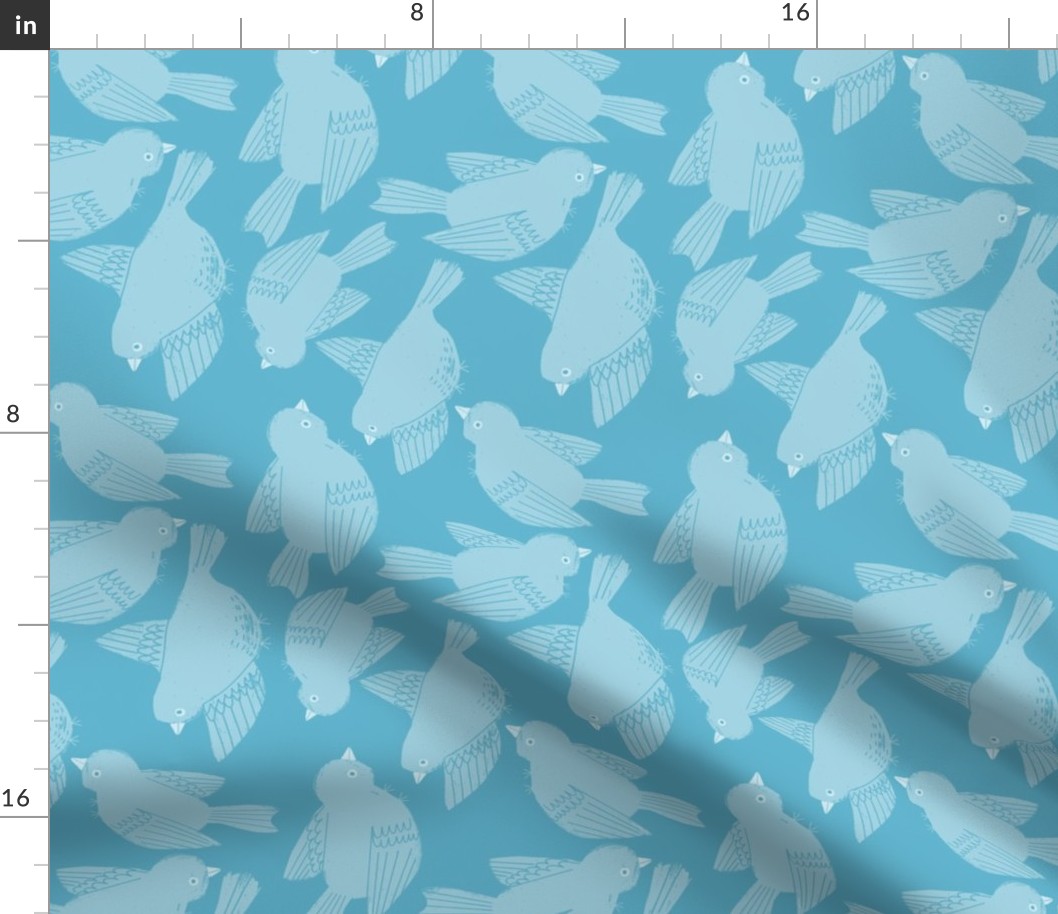 Flutter Birds on Sky Blue