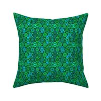 Diamond Mandalas--blue and green, small