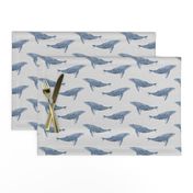 whale ocean animal whales nautical fabric grey