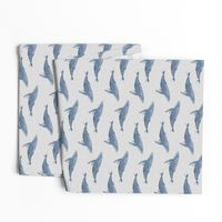 whale ocean animal whales nautical fabric grey