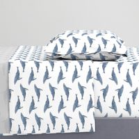 whale ocean animal whales nautical fabric white