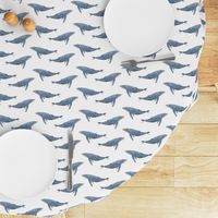 whale ocean animal whales nautical fabric white