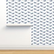 whale ocean animal whales nautical fabric white