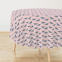 whale ocean animal whales nautical fabric pink