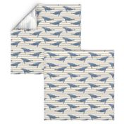 whale ocean animal whales nautical fabric stripe tan