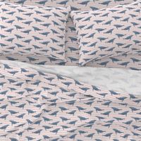 whale ocean animal whales nautical fabric stripe light pink