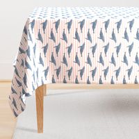 whale ocean animal whales nautical fabric stripe light pink