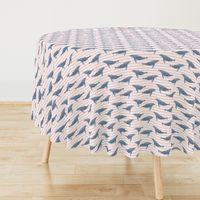 whale ocean animal whales nautical fabric stripe light pink