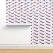 whale ocean animal whales nautical fabric stripe light pink