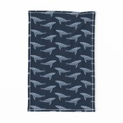 whale ocean animal whales nautical fabric navy