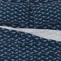 whale ocean animal whales nautical fabric navy