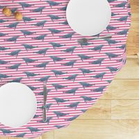 whale ocean animal whales nautical fabric stripe pink