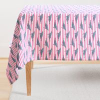 whale ocean animal whales nautical fabric stripe pink