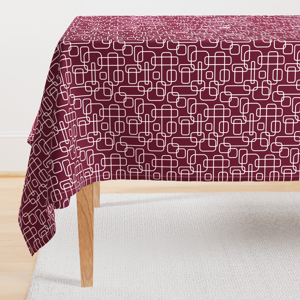 Rounded Rectangles - White on Aggie Maroon