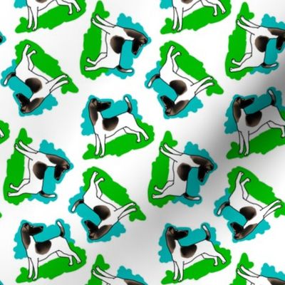 1950s Style Fox Terrier in Blue and Green