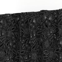 Floral lace (gray on black)