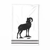 Ram Silhouette Tea Towel