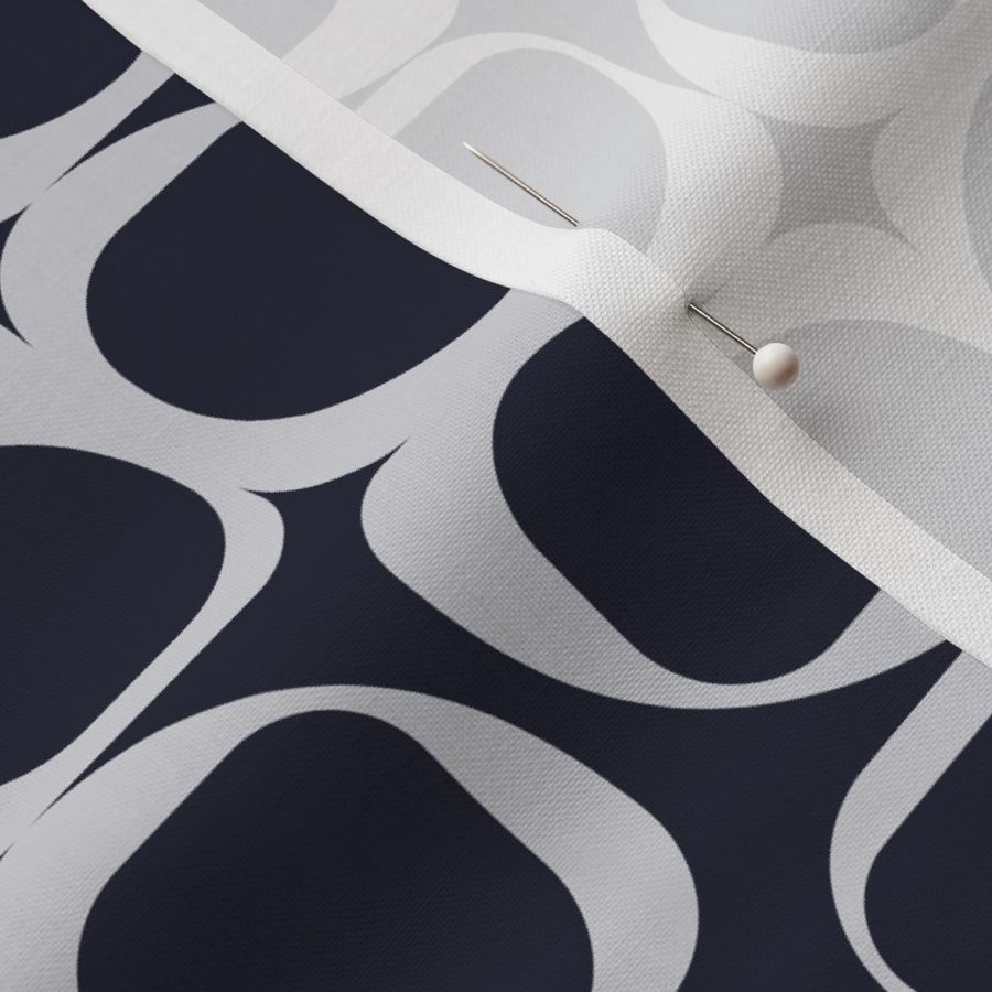 Geometric Pattern III - Navy and Light Grey