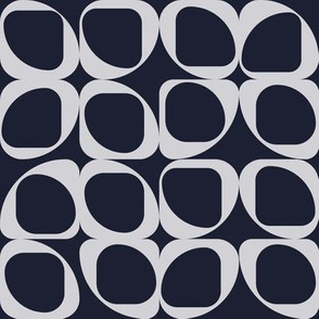 Geometric Pattern III - Navy and Light Grey