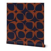 Geometric Pattern II - Navy and Rust 