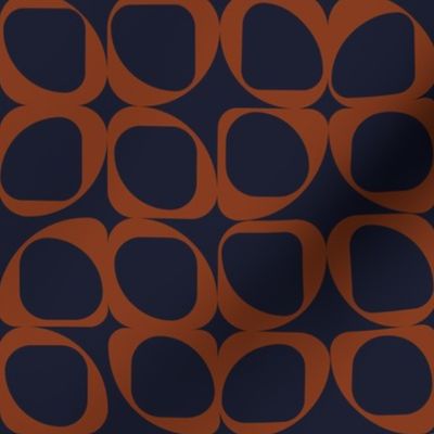 Geometric Pattern II - Navy and Rust 