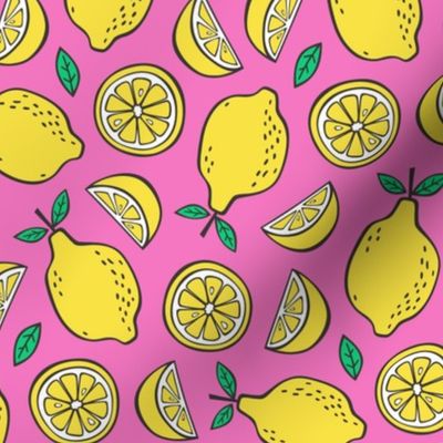 Lemon Citrus on Bright Pink