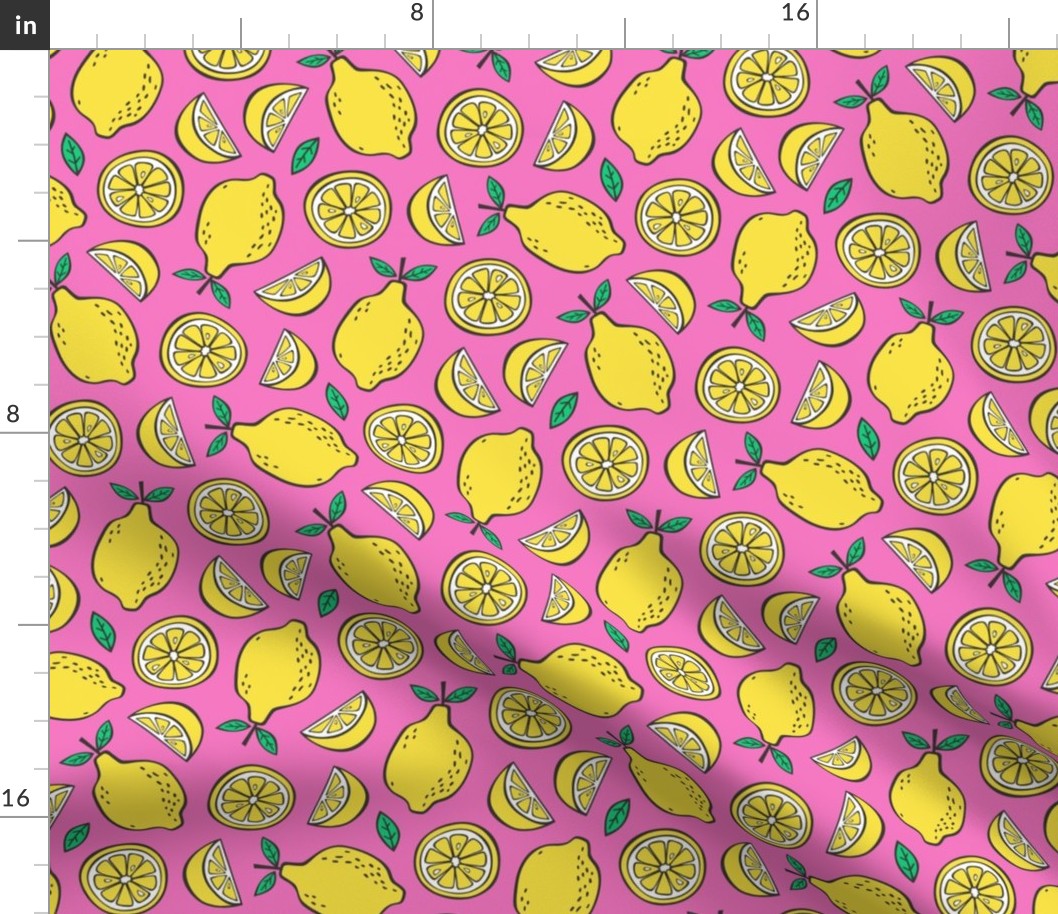 Lemon Citrus on Bright Pink