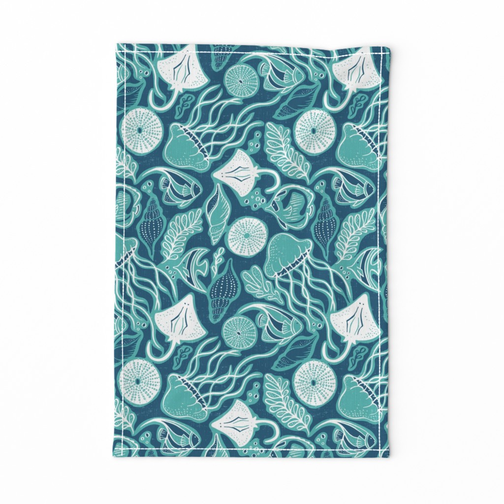 Sea Life - Navy Blue & Aqua