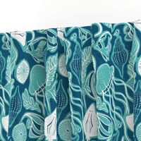 Sea Life - Navy Blue & Aqua