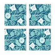 Sea Life - Navy Blue & Aqua