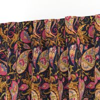 Magenta and Gold Paisley