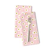 eggs breakfast food fabric pink