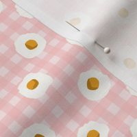 eggs breakfast food fabric pink