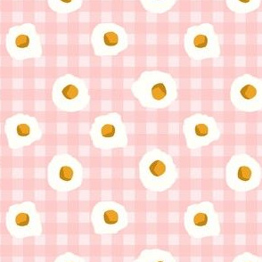 eggs breakfast food fabric pink