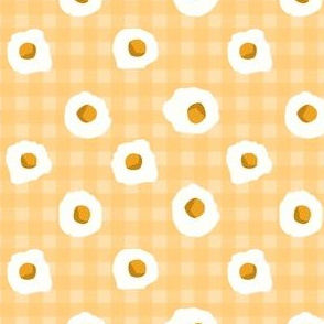 eggs breakfast food fabric yellow