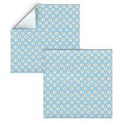 eggs breakfast food fabric light blue