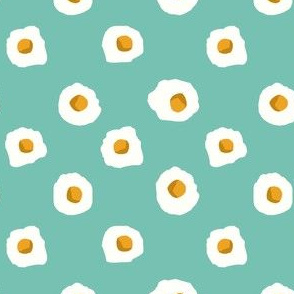 eggs breakfast food fabric teal