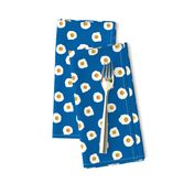 eggs breakfast food fabric blue