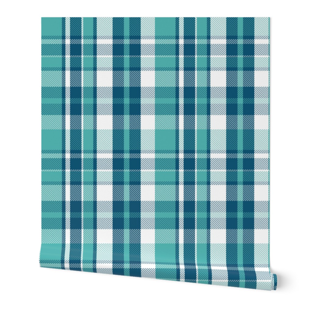 Dockside Plaid - Navy Aqua 